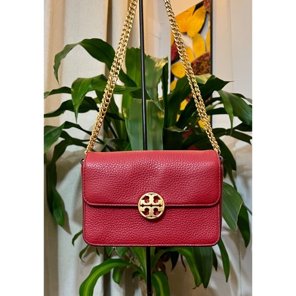♦️♦️  TORY BURCH AUTHENTIC RED LEATHER CHELSEA HANDBAG ♦️♦️ - Picture 14 of 14